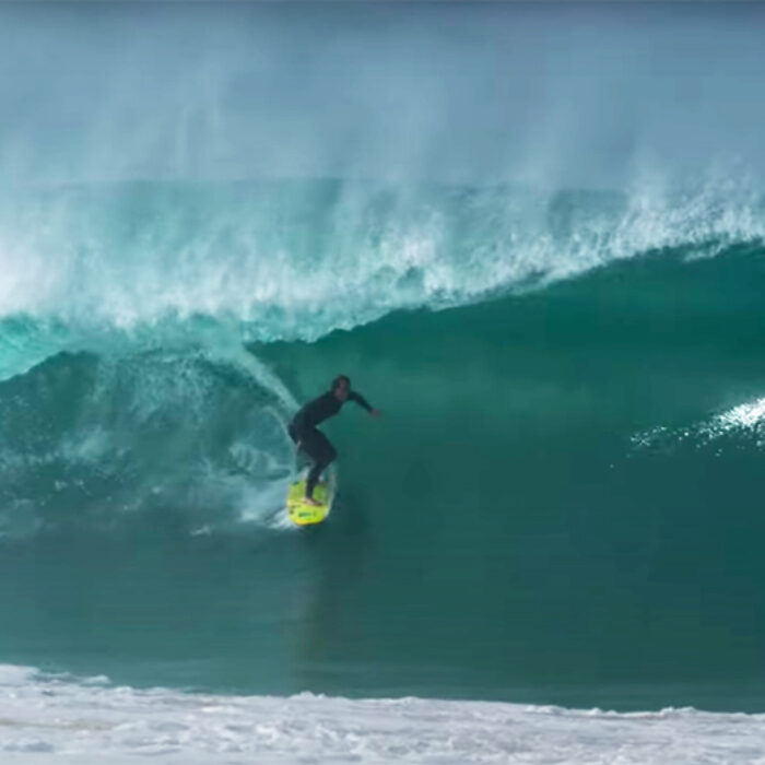A surfer rides a barrel on the East Coast of Australia.
