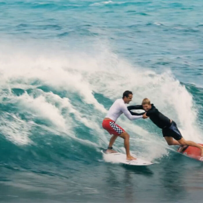 John John Florence and Koa Rothman surfing
