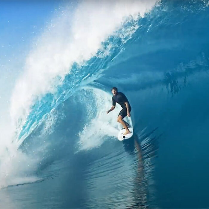 Nathan Florence surfing at Teahupoo