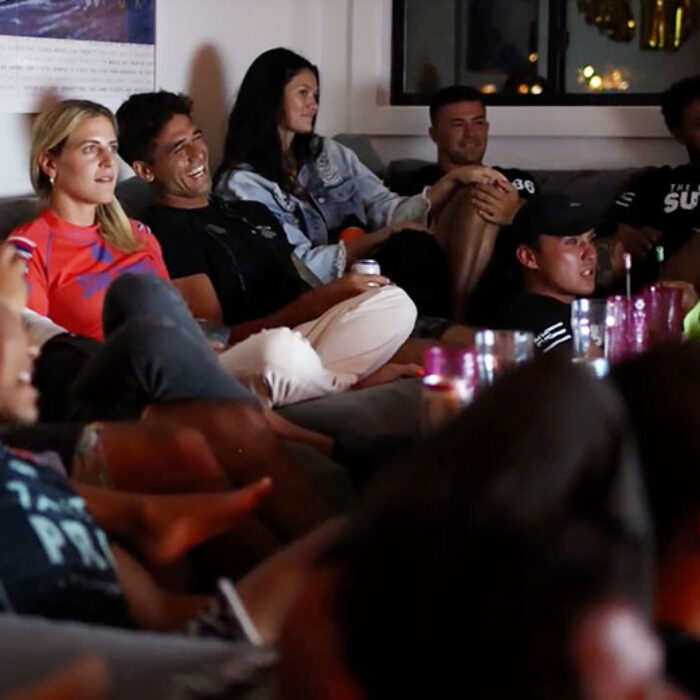 Zeke Lau watching The Ultimate Surfer