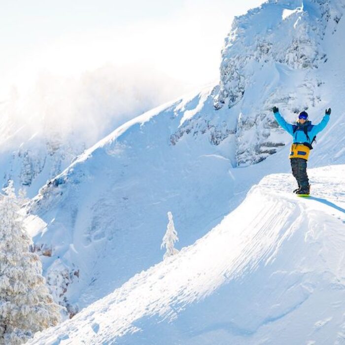 Hiking and aspirational lifestyles on a beautiful powder morning at Alpine Meadows