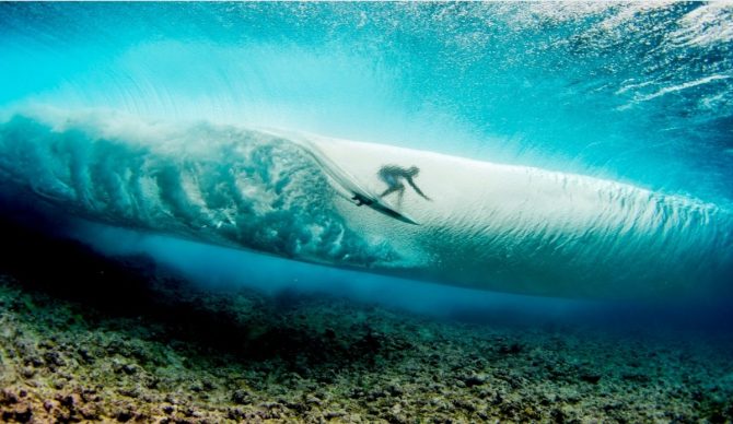 Ian Walsh Surfing Backdoor Pipeline Underwater shot by Zak Noyle