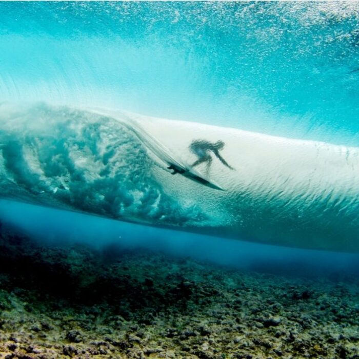 Ian Walsh Surfing Backdoor Pipeline Underwater shot by Zak Noyle