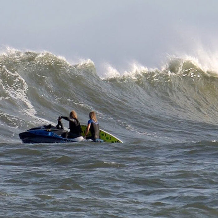 Jamie O'Brien and Ben Gravy surfing New Jersey