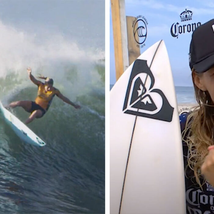 Stephanie Gilmore surfing