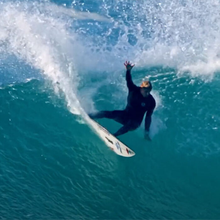 Mick Fanning surfing on twin fin