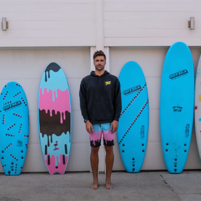 Tyler Stanaland and his Catch Surf quiver