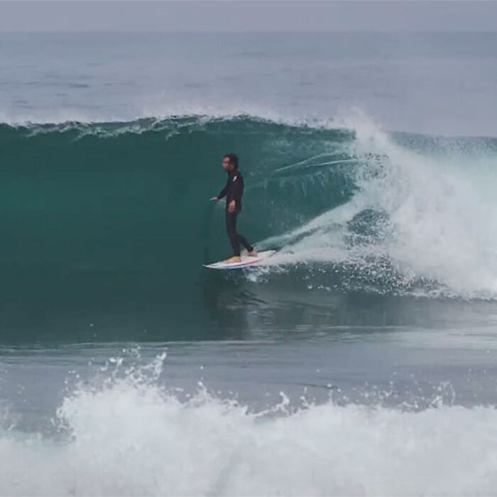 Mason Ho surfing in Portugal
