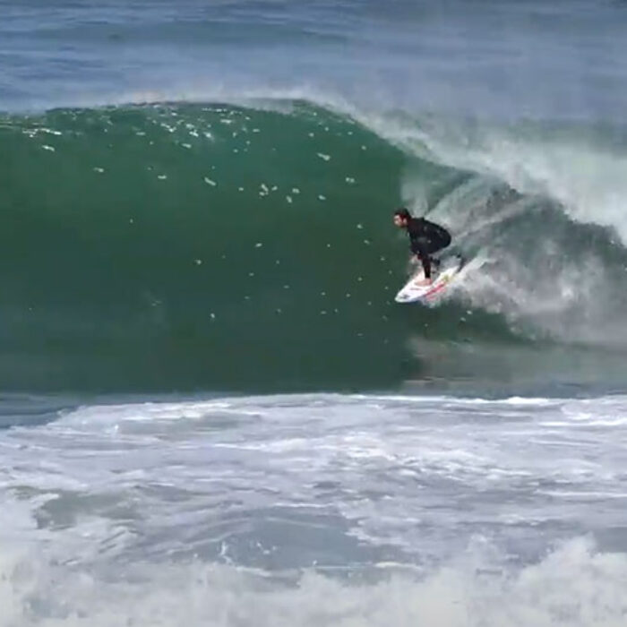 Mason Ho surfing in Portugal