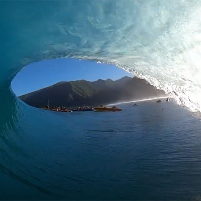 Nathan Florence surfing at Teahupoo