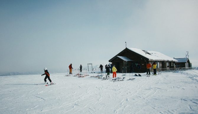 winter ski resort scene