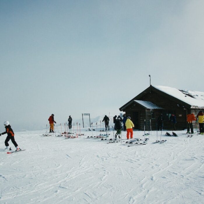 winter ski resort scene