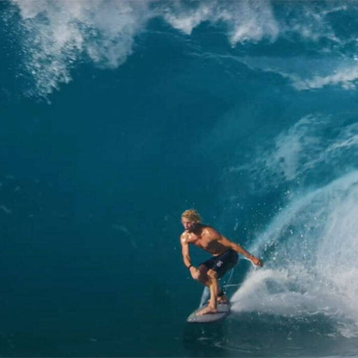 John John Florence surfs a sandbar double up