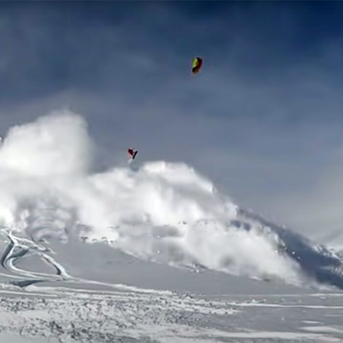 Dramatic Footage Shows a Snow Kiter Getting Caught in an Avalanche