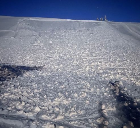 Closeup of the slide avalanche in Big Holes