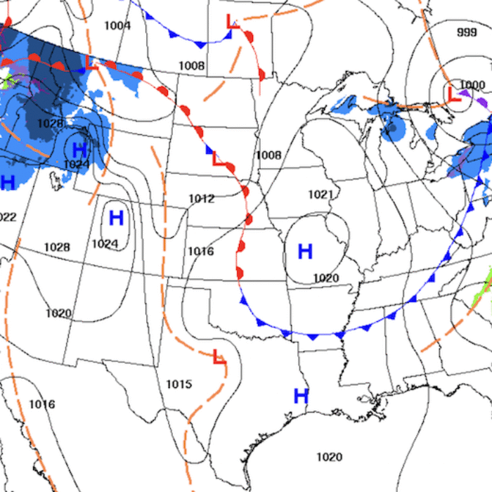 Forecast for 48 hours out as of 12.20 Photo: NOAA
