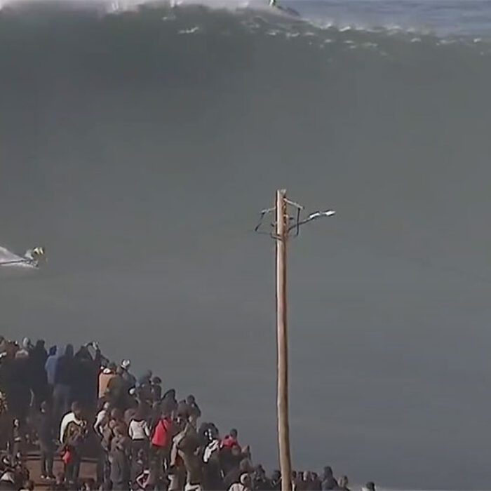 Pedro Scooby surfing Nazare
