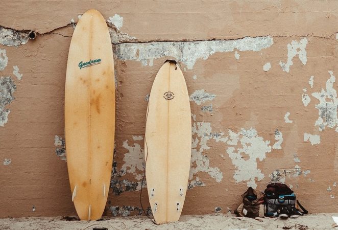 Surfboards on a wall