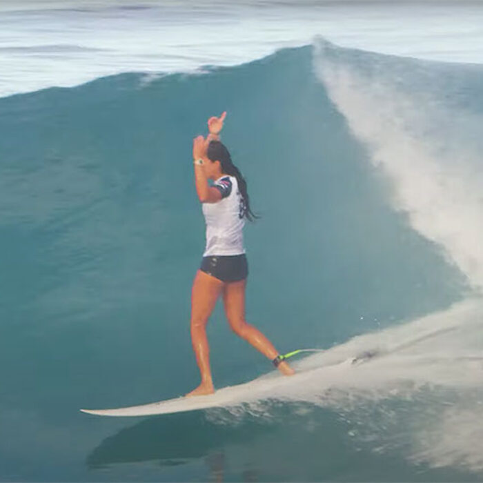 Moana Jones surfing Pipeline