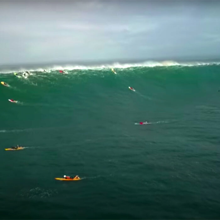 Drone Footage Illustrates Exactly What It's Like to be Caught Inside at Waimea Bay