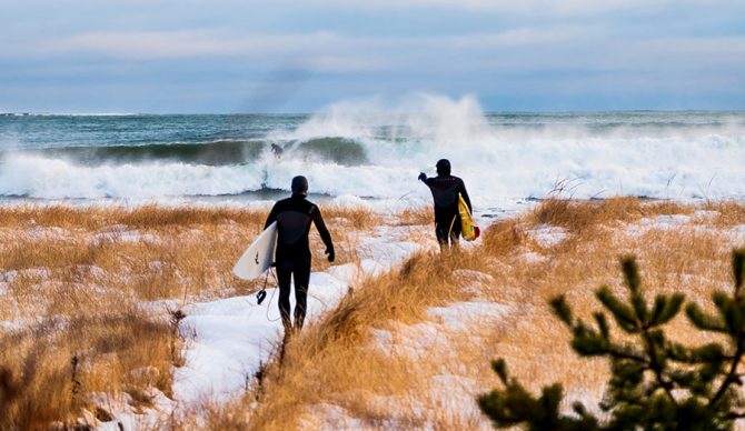 Maine Winter Surfing