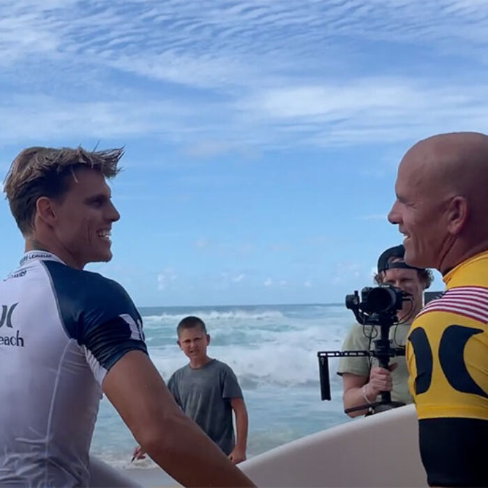 Kelly Slater and Koa Smith at Sunset