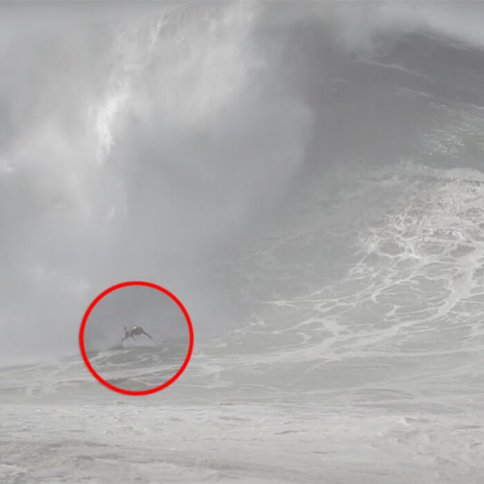 Big wave surfing wipeout at Nazaré