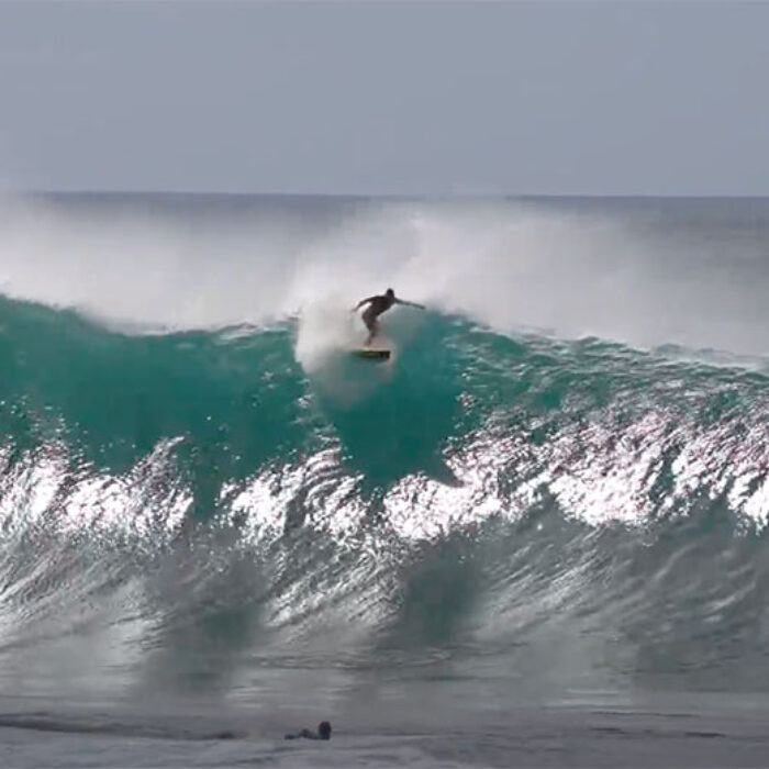 Pipeline surfer in lip