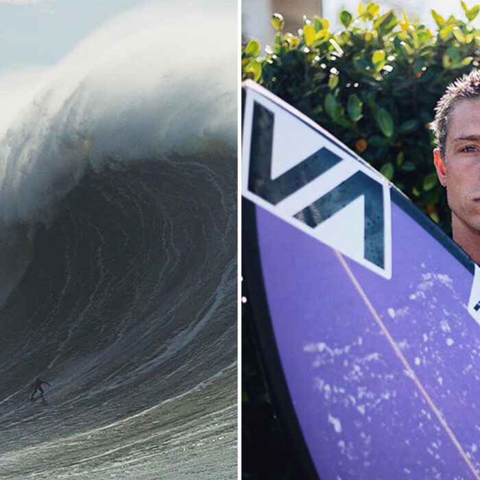 Mason Barnes surfing Nazaré