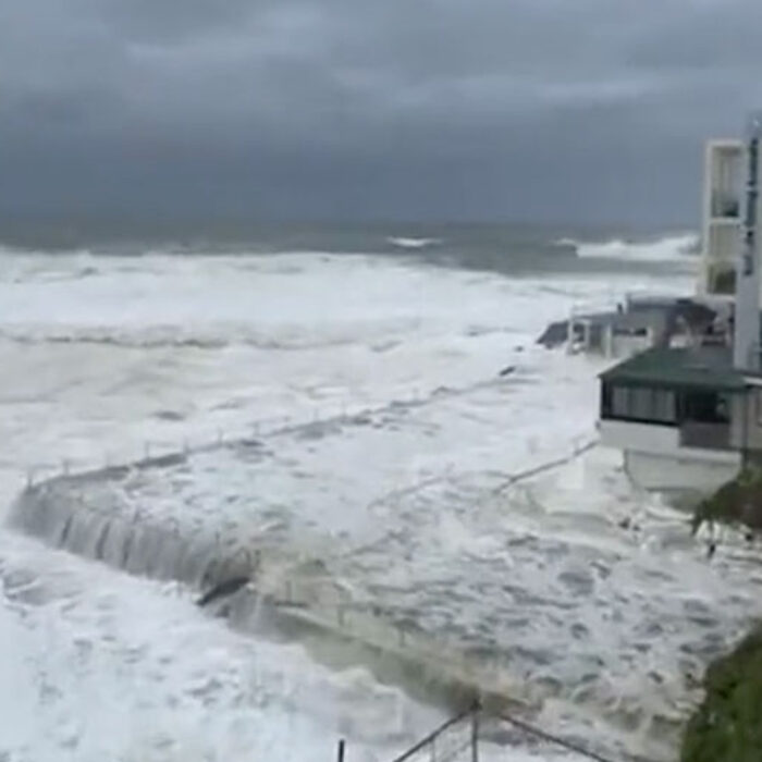 Bondi Beach is in the way of an angry ocean.