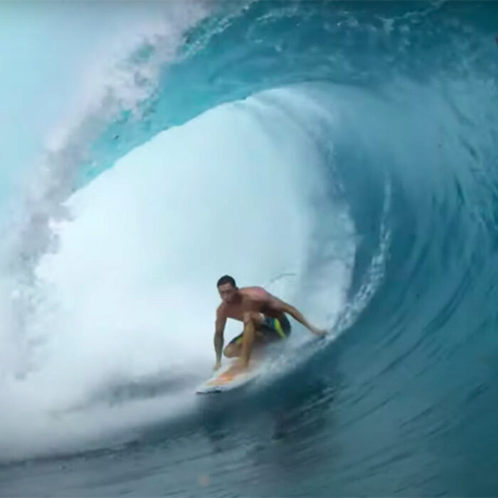 Eli Olson Scores One of the First 'Massive' Teahupo'o Paddle Swells of the Year