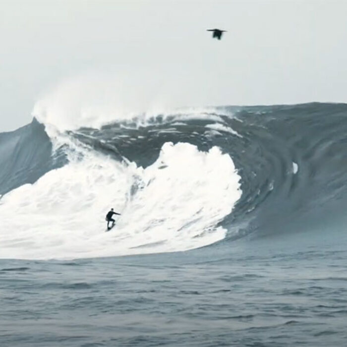 Luca Padua surfing Maverick's left