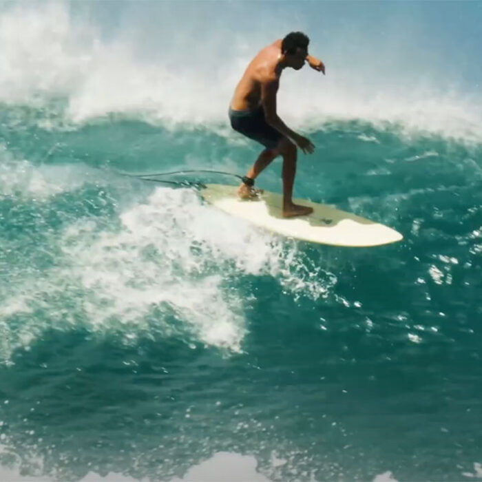 Noa Mizuno surfing Alex Lopez surfboard
