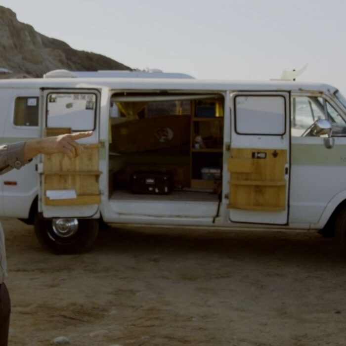 Longboarder JJ Wessels checks surf at San Onofre