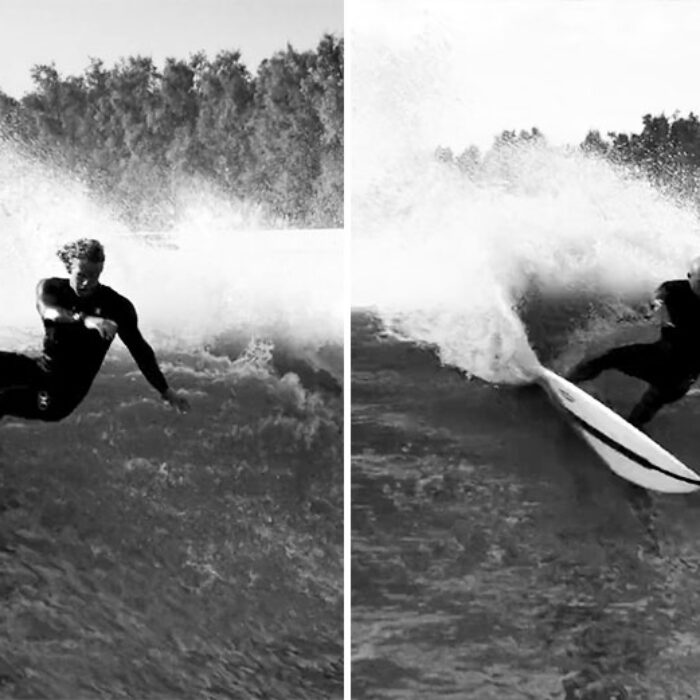 John John florence surfing with Kelly Slater