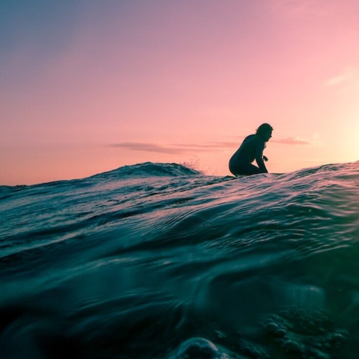 Sunset surfing