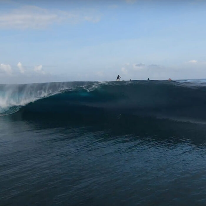 drone footage of Teahupoo
