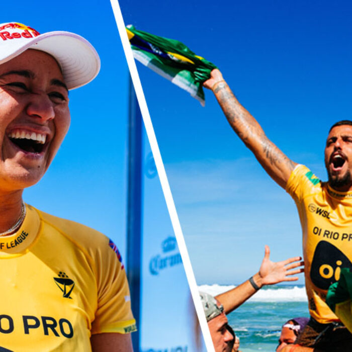 Carissa Moore and Filipe Toledo are crowned in Saquarema