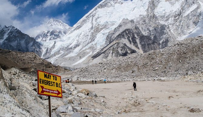 Mt. Everest base camp sign