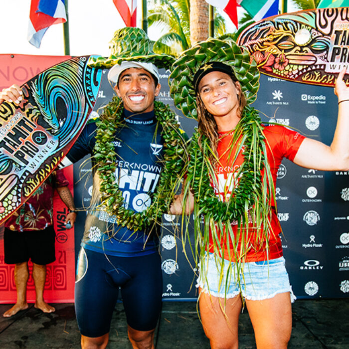 Courtney Conlogue and Miguel Pupo Win 2022 Tahiti Pro at Firing Teahupo'o