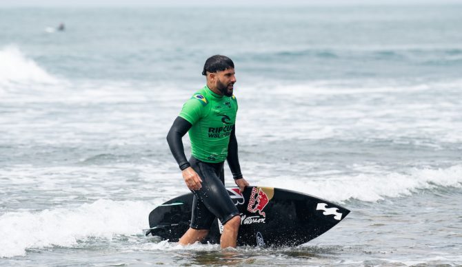Italo tired after five heats of surfing