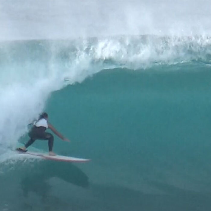 barrel surfing at Desert Point