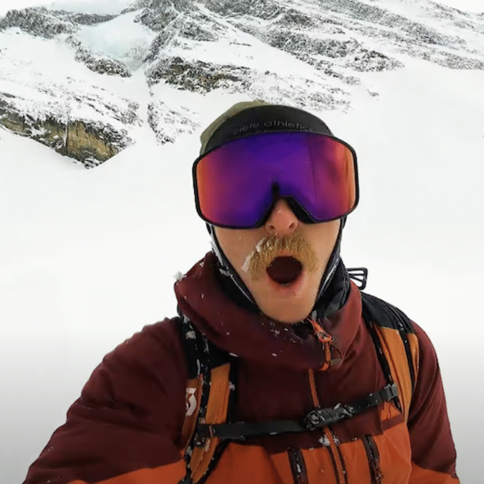 Mike Wirth completes the Comstock Couloir descent