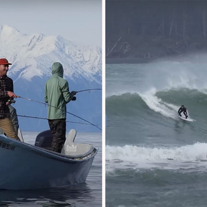 surfing and fishing in Alaska