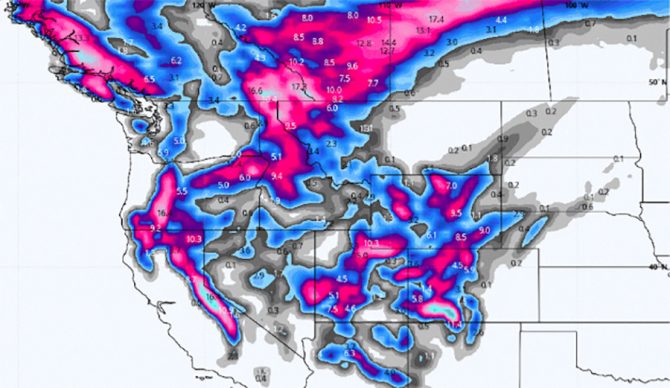 Set of Storms to Bring Feet of Snow to the Western U.S.
