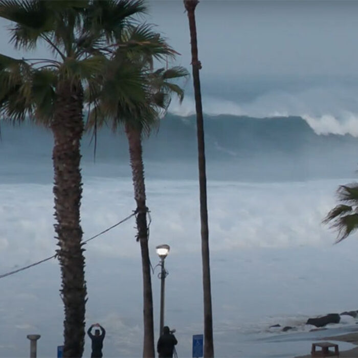 Bomb cyclone swell in California