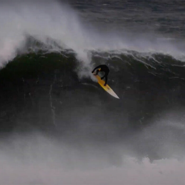 Taz Knight surfing in Ireland