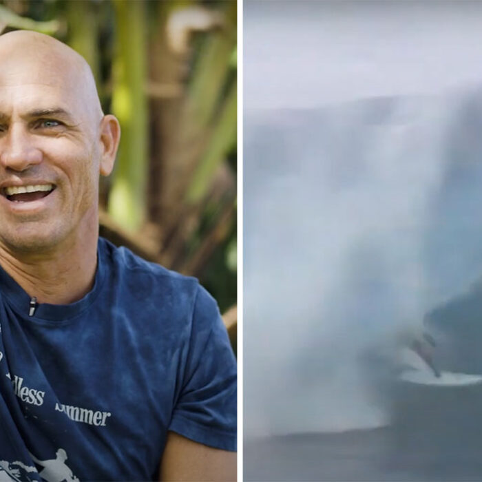 Kelly Slater surfing at Pipeline