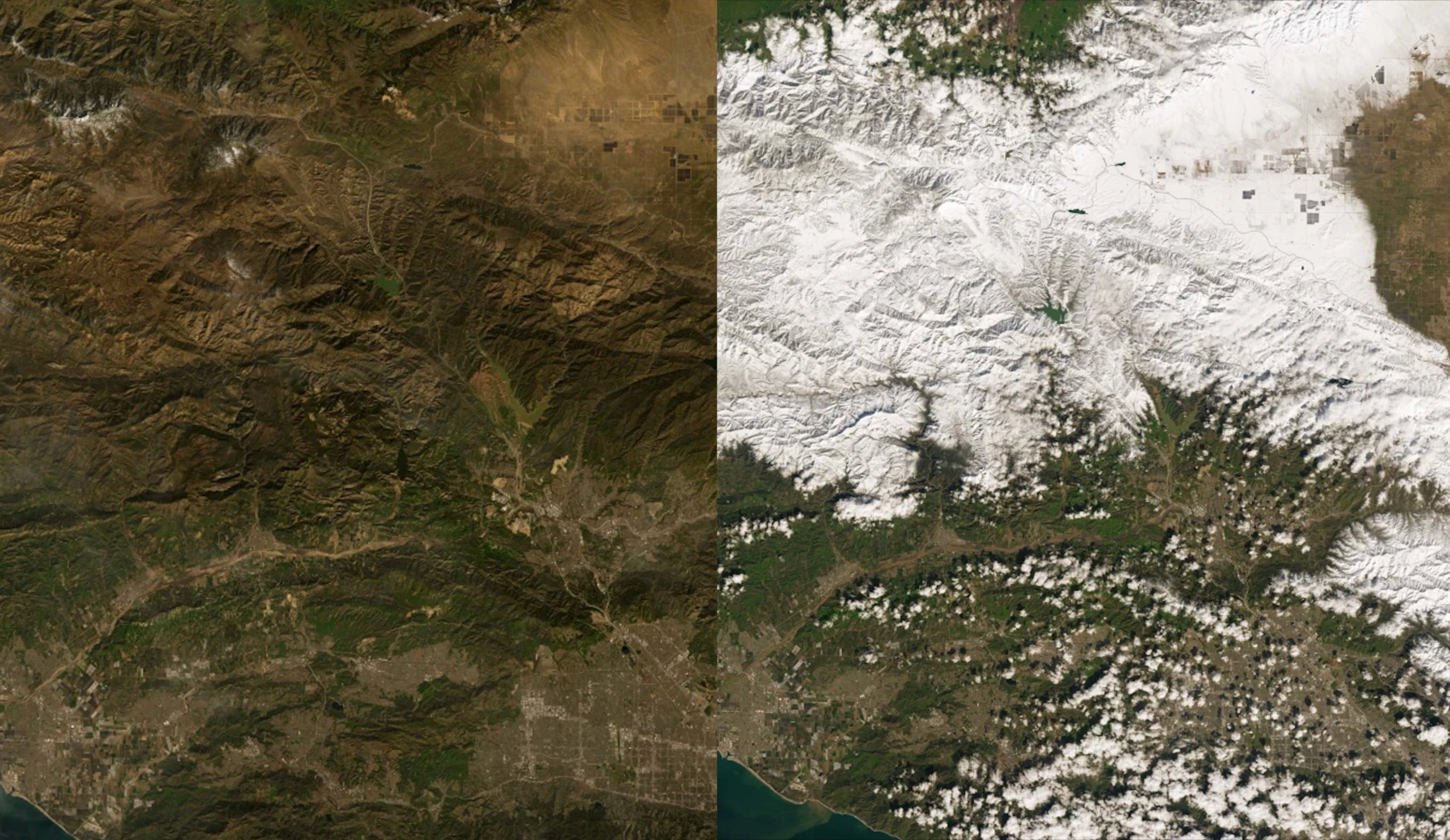Wild Satellite Images Show California Before and After This Week's Storms |  The Inertia