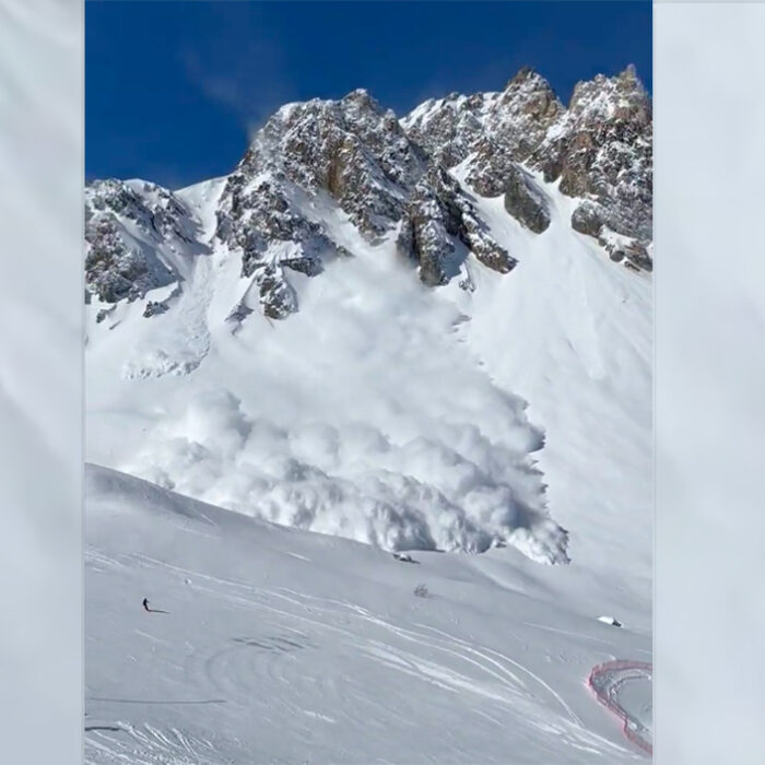 Watch a Massive Avalanche Cascade Into a French Ski Resort